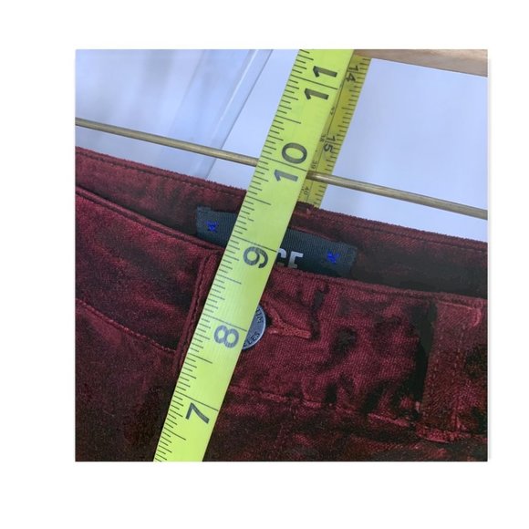 Paige Verdugo Red Ankle Velvet Skinny Pants Size 28 - Picture 6 of 9